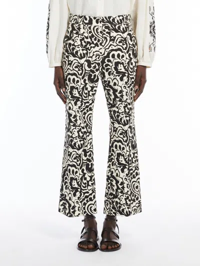 Weekend Max Mara Printed Trousers With Pockets And Belt Loops In Black