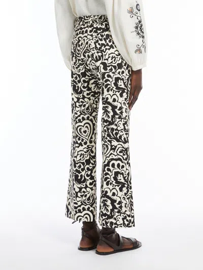 Weekend Max Mara Printed Trousers With Pockets And Belt Loops In Black