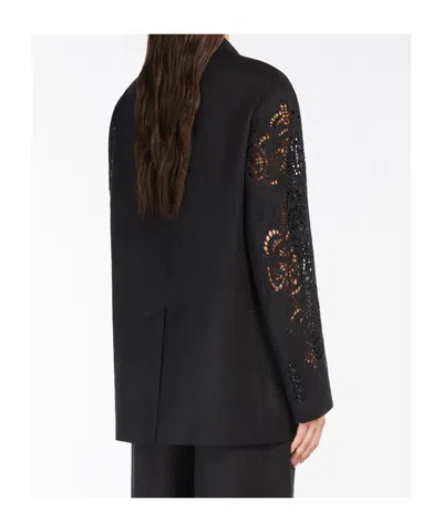 Max Mara Studio Woman Blazer Black Size 12 Linen In Black