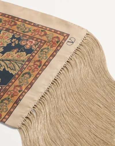 Valentino Paisley-print Silk Scarf In Avz Navy Oro Lurex