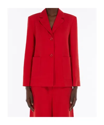 Max Mara Single-breasted Blazer In Red