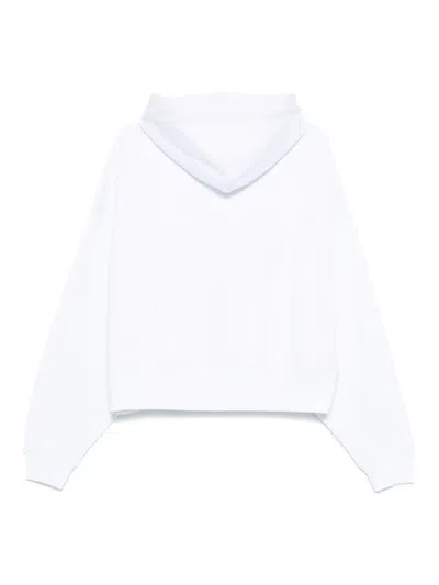 Msgm Logo Hoodie In White In White