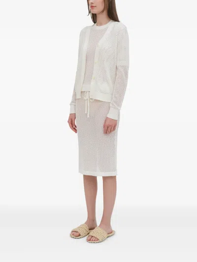 Rosetta Getty Cotton-blend Mesh Pointelle Cardigan In White