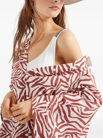 Brunello Cucinelli White Techno Jersey Precious Details One-piece Swimsuit In White