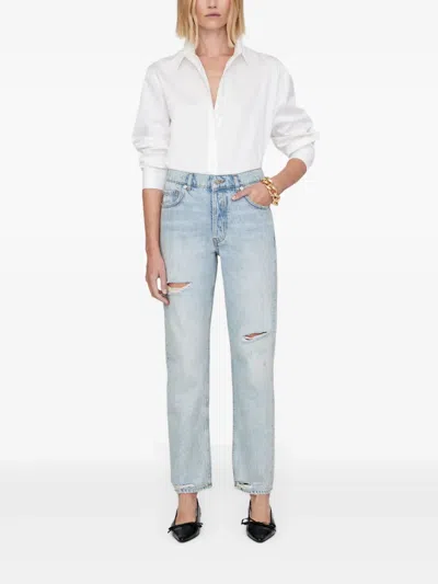 Anine Bing Avi Tee Collegiate Leopard In Grey