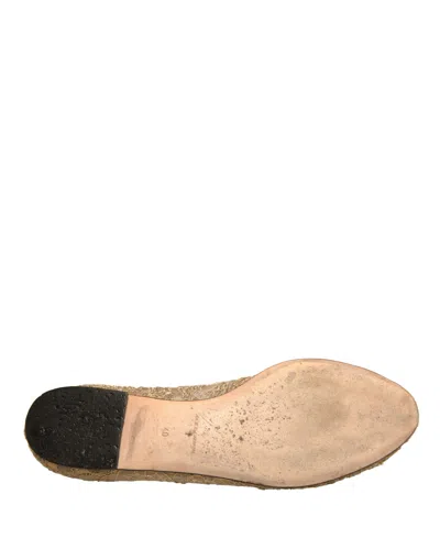 Pre-owned Dolce & Gabbana Gold Crystal Loafer Lace Ballet Flats Women's Shoes ()