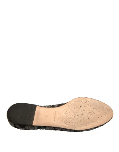 Pre-owned Dolce & Gabbana Silver Crystal Loafer Lace Ballet Flats Women's Shoes ()