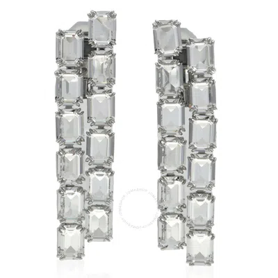 Swarovski Rhodium Plated Millenia Octagon Clip Earrings In Multicolor ...