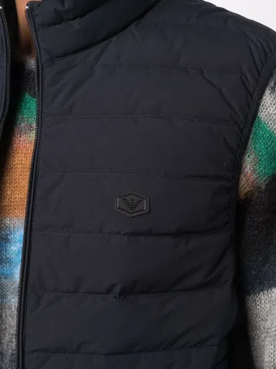 Emporio Armani Nylon Down Vest In Blue