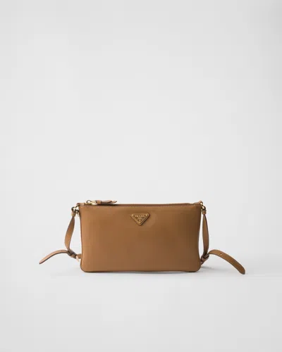 Prada Leather Pouch In Caramel