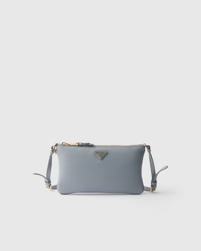 Prada Leather Pouch In Blue