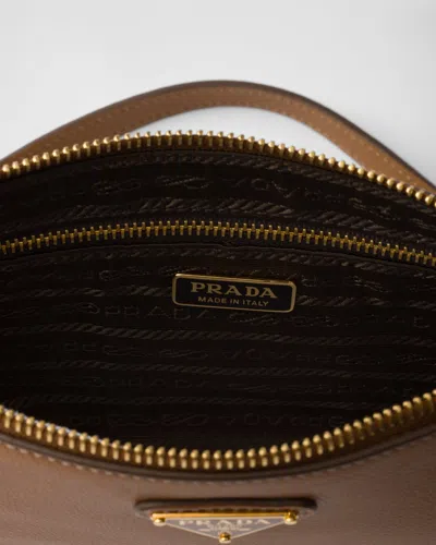 Prada Leather Pouch In Caramel