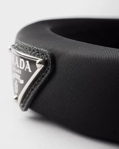 Prada Re-nylon Headband In Black