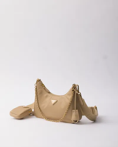 Prada Re-edition 2005 Re-nylon Bag With Saffiano Mini Bag In Brown