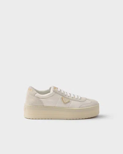 Prada Flatform Downtown Logo Platform Sneaker In Multi