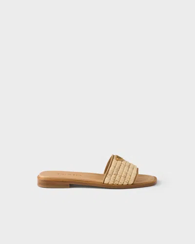 Prada Woman Beige Sandals & Slides In Natural