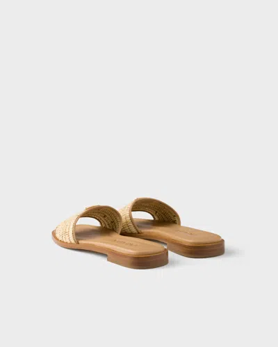 Prada Woman Beige Sandals & Slides In Natural