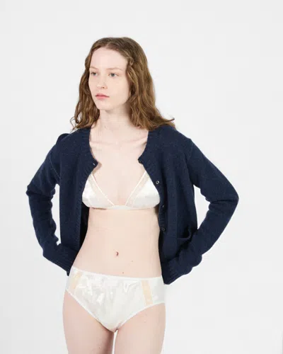 Prada Lace-trimmed Satin Panty In White