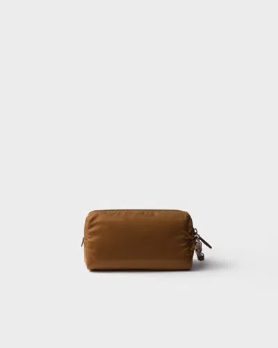 Prada Re-nylon Pouch In Brandy