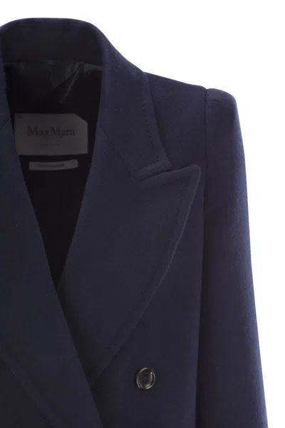 Max Mara Albania1234 Wool And Cashmere Long Coat In Blue