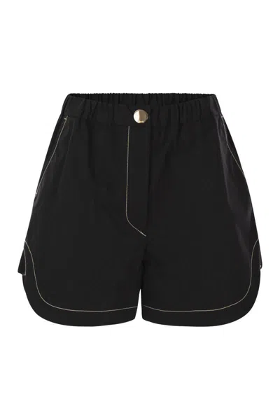 Sportmax Elastic Waist Shorts In Black