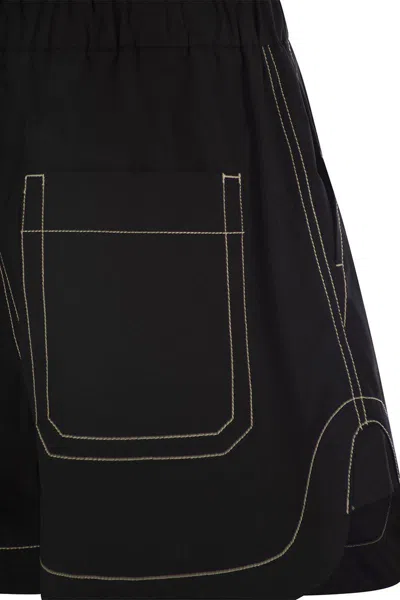 Sportmax Elastic Waist Shorts In Black