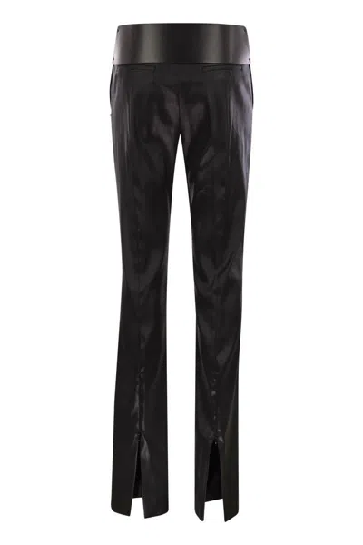 Sportmax Black Stretch Satin Adepto1234 Pant In Black