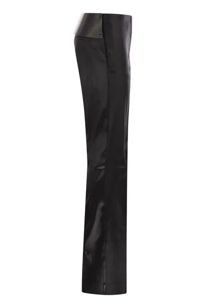 Sportmax Black Stretch Satin Adepto1234 Pant In Black
