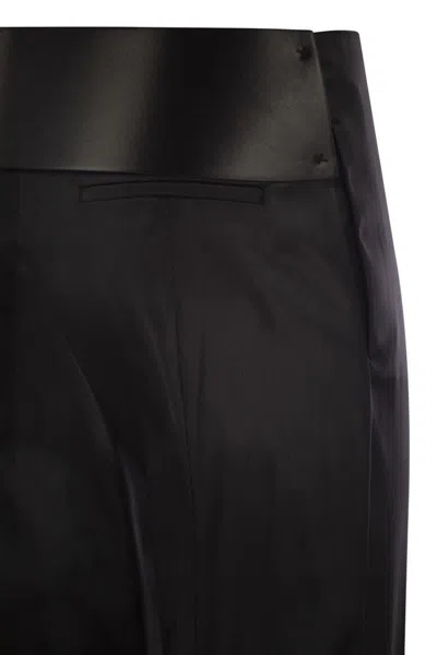 Sportmax Black Stretch Satin Adepto1234 Pant In Black