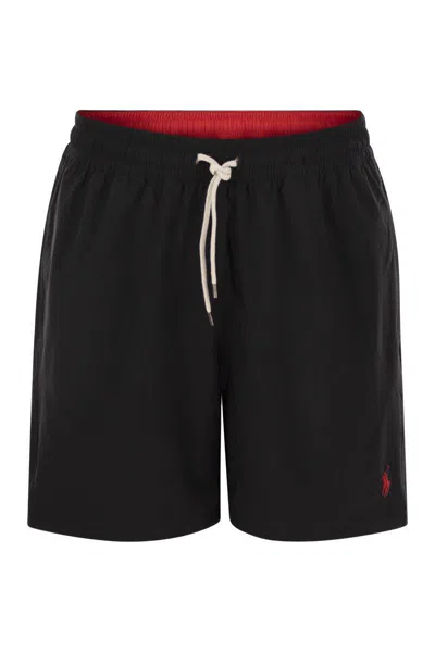 Polo Ralph Lauren Logo-embroidered Swim Shorts In Black