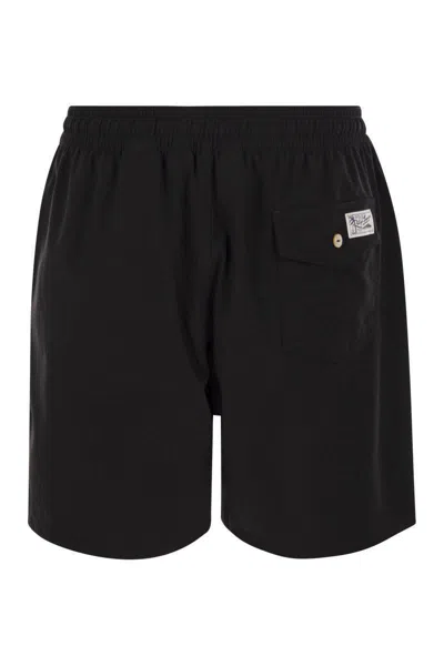 Polo Ralph Lauren Logo-embroidered Swim Shorts In Black