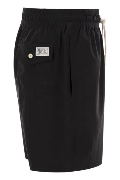 Polo Ralph Lauren Logo-embroidered Swim Shorts In Black