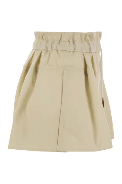 Moncler Cotton-blend Drawstring Shorts In Beige