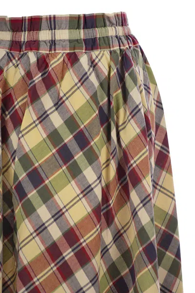 Polo Ralph Lauren Plaid Cotton Drawstring Maxiskirt In Multicolor