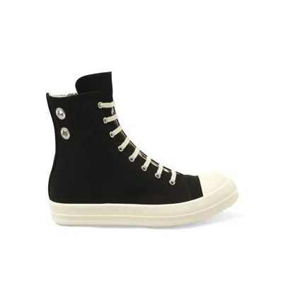 Rick Owens Drkshdw Men's Gimp Eyelet Sneaks Sneakers In Black/milk