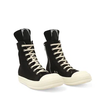 Rick Owens Drkshdw Men's Hollywood Sneaks Sneakers In Black/milk