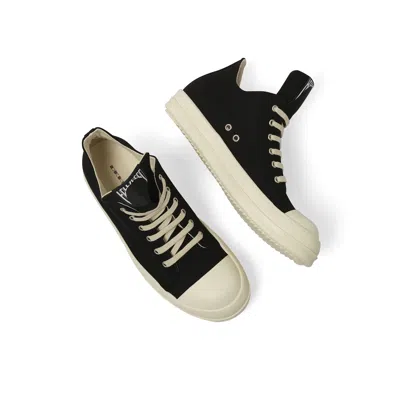 Rick Owens Drkshdw Men's Hollywood Low Sneaks Sneakers In Black/milk