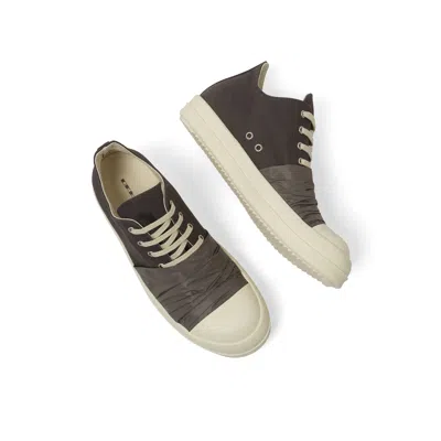 Rick Owens Drkshdw Men's Hustler Low Sneaks Sneakers In Dark Dust/dust/milk