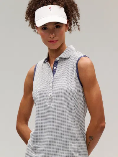 Zero Restriction Tae Sleeveless Polo In White/storm