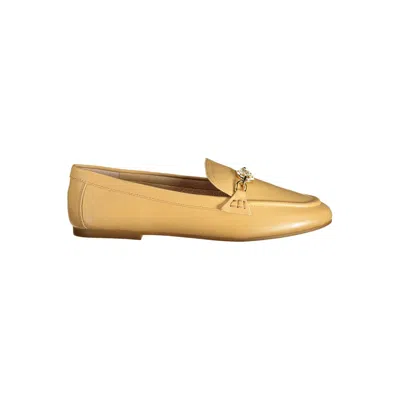Polo Ralph Lauren Leather Flat Women's Shoe In Beige