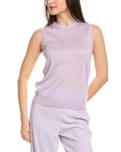 St John St. John Fine Gauge Lurex Knit Wool-blend Shell In Purple