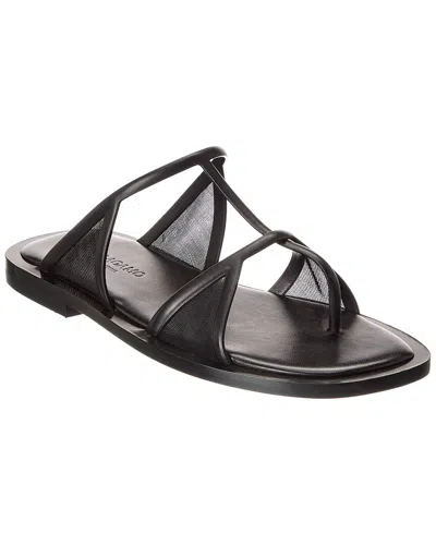 Ferragamo Gioventu Leather Sandal In Black