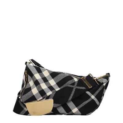 Burberry Checked Shield Messenger Crossbody Bag With Golden Details