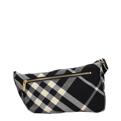 Burberry Checked Shield Messenger Crossbody Bag With Golden Details