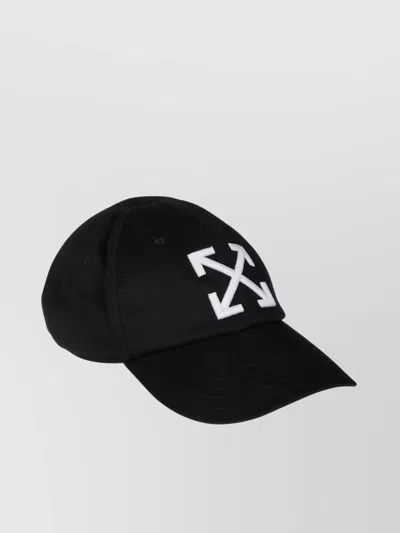 Off-white Arrow Drill Baseball Cap With 3d Embroidery In Black