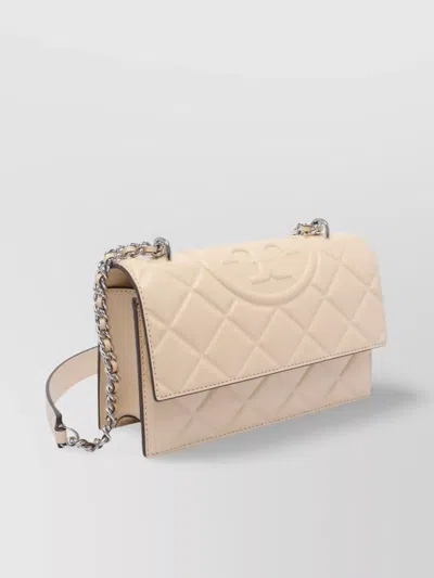 Tory Burch Small Fleming Convertible Shoulder Bag In Neutral