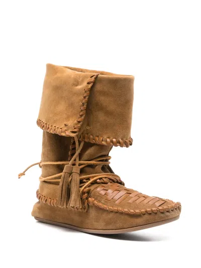 Isabel Marant Winki Leather Boots In Brown