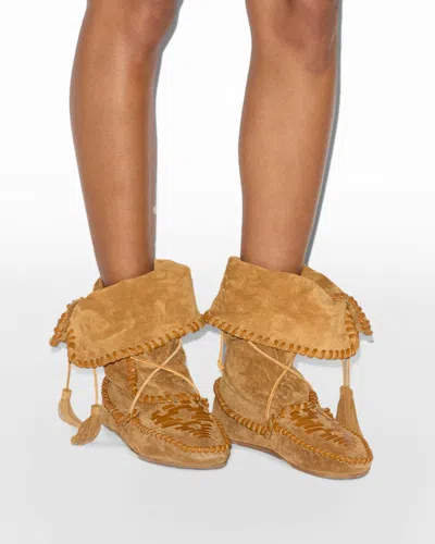 Isabel Marant Winki Leather Boots In Brown