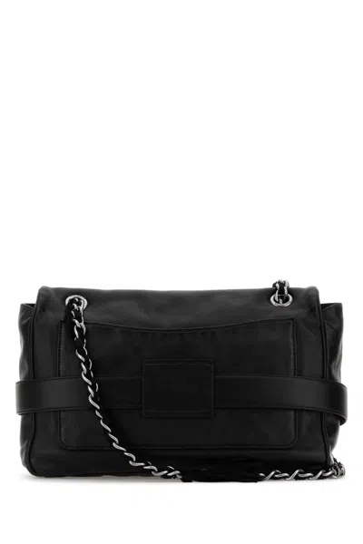 Balenciaga Leather Modu Shoulder Bag With Chain Strap In Black