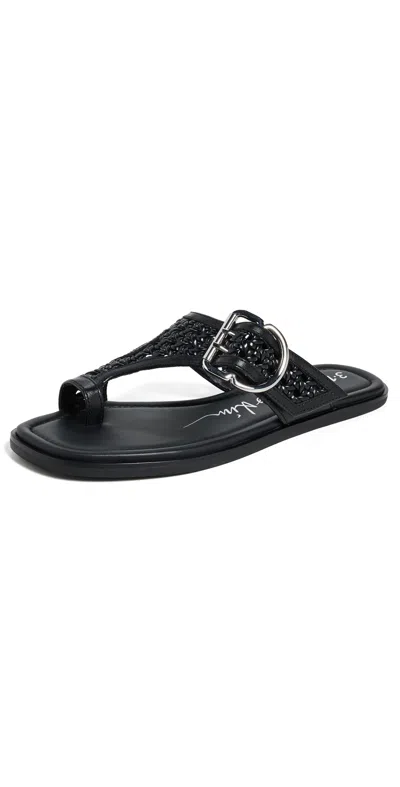 3.1 Phillip Lim Leather Macrame Z-strap Slide Sandals In Black